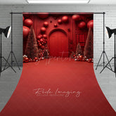 Aperturee - Aperturee All Red Monochromatic Christmas Sweep Backdrop Modern and Bold Holiday Minimalist Photo Studio Floor Drop